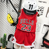 Summer basketball uniform, summer clothing, children's sports vest, set, children's clothing, 1-3-5 years, western style