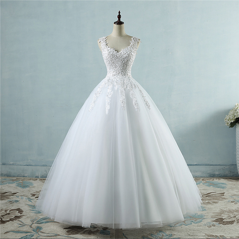 European and American Style Wedding Dress, Simple 2026 New Model, Floor-Length High-Waisted Wedding Gown, Deep V-Neck, Light Wedding Dress, One-Piece Wholesale