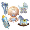 Layout, small cartoon decorations, balloon, feeding bottle, stroller, set, 5 pieces