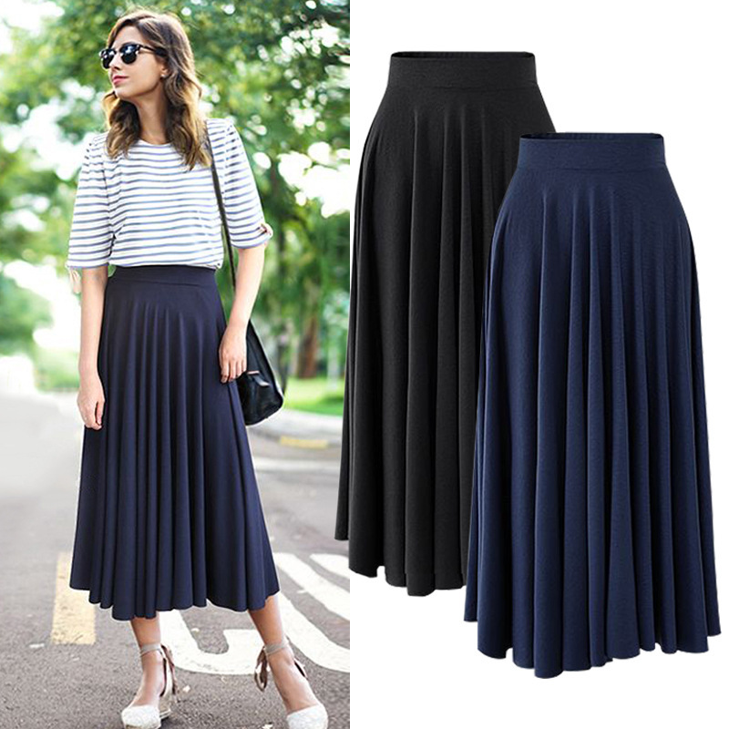 Summer New modal loose large size skirt 200kg fat mm long large swing skirt high waist pleated umbrella skirt Summer New modal loose large size skirt 200kg fat mm long large swing skirt high waist pleated umbrella skirt