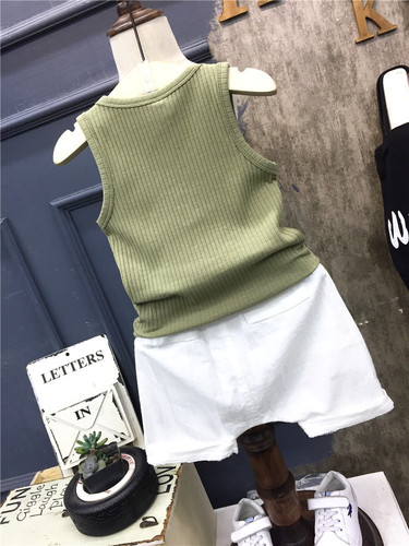 Children's Summer Top Set Baby Summer Outfit 01-5 Years Old Korean Style Sleeveless Top and Overalls Two-Piece Set Korean Children's Clothing