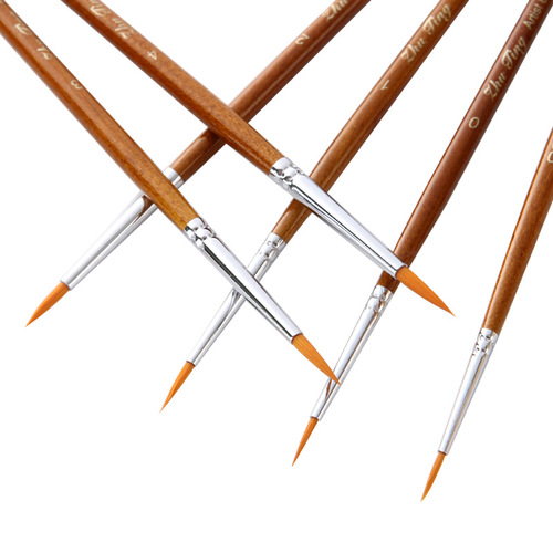 Amazon 7 nylon fur hook line pens, linen rod color, hand-painted hook edge pens, manicure pens, stroke pens, oil paint pens