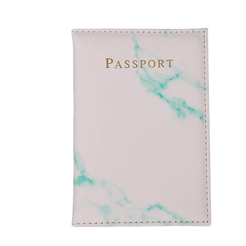 Passport holder, marble pattern protective sleeve, 20×14 cm, lightweight travel folder