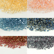 批发捷克进口 8×5mm炫彩系列双孔菱形尖珠DIY串珠配件饰品材料