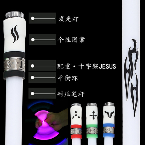 Luminous rotary pen, fountain pen, drop-resistant E20 creative rotary pen, professional pen without refill, one-piece drop-shipping WeChat business