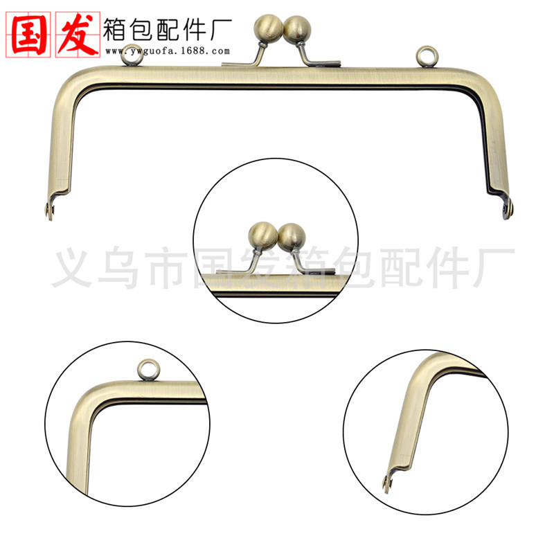 No agujero 8.5CM 10.5 15 18.5cm cuadrado bronce oro oro serie accesorios de bolsa de oro