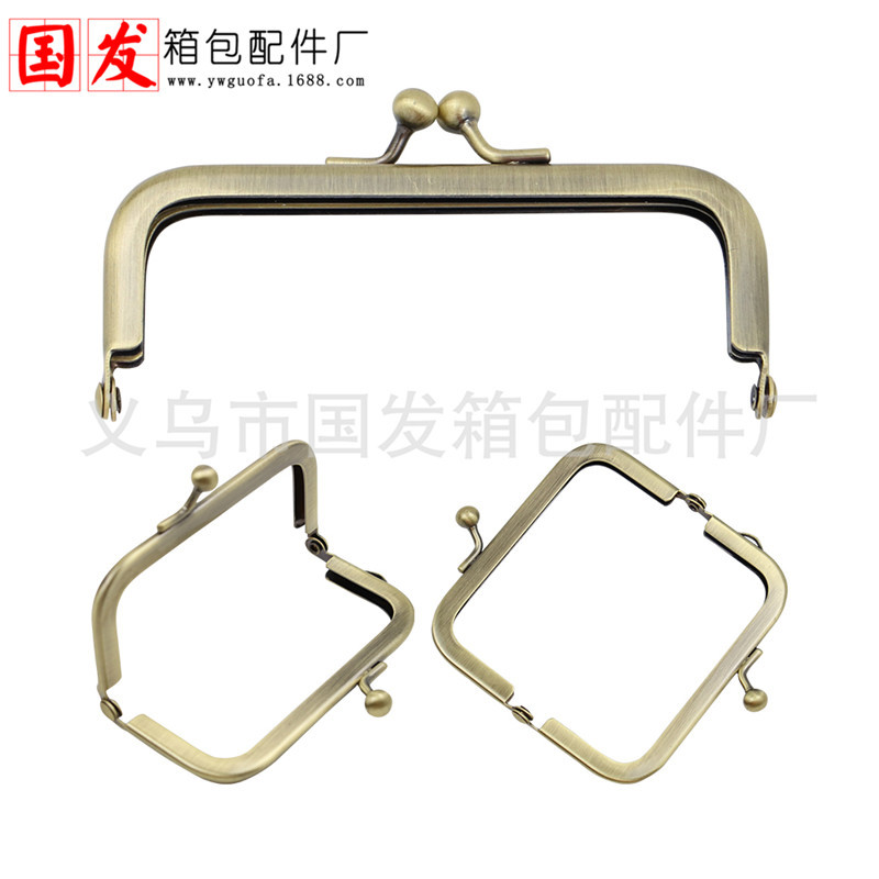 No agujero 8.5CM 10.5 15 18.5cm cuadrado bronce oro oro serie accesorios de bolsa de oro