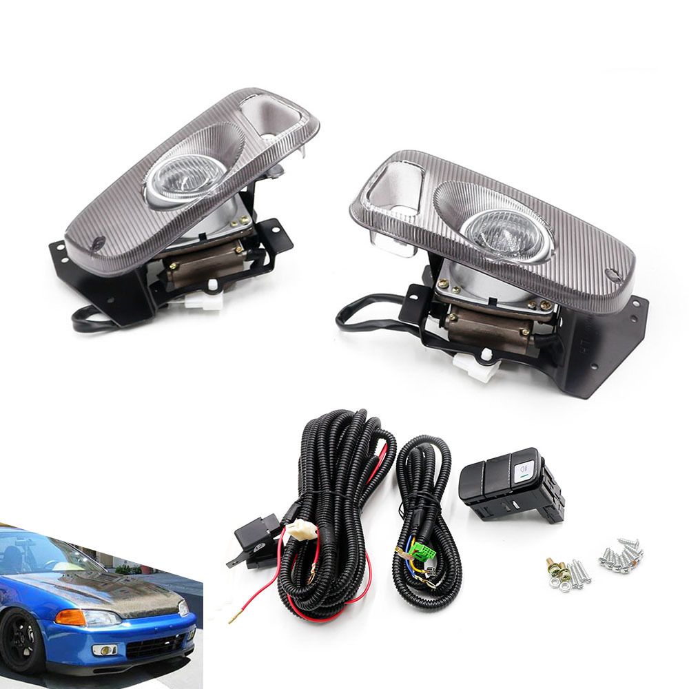 Lámpara antiniebla delantera de modificación de coche transfronteriza adecuada para Honda Civic 92-95 puerta doble amarilla image 6