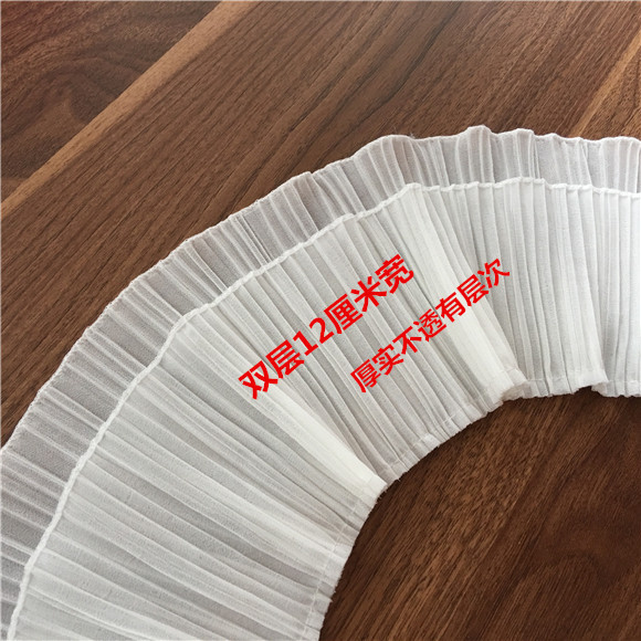 13 cm wide double -layer soft chiffon lace lace lace pleated cuffs…