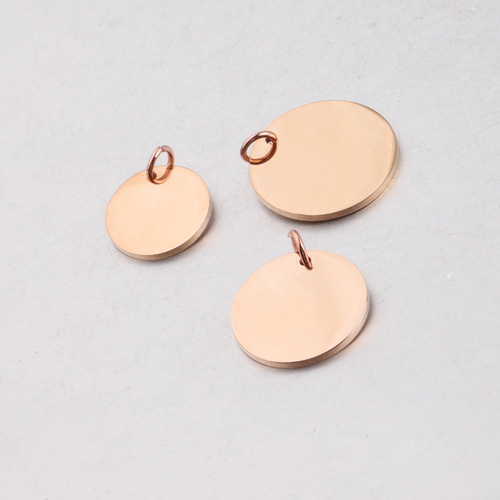 Mirror stainless steel disc pendant with hanging ring 8-30mm multi-specification smooth disc pendant can be engraved