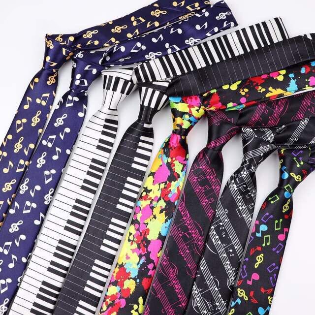 Korean fashion casual 5cm piano tide tie men and women students note personality music narrow tie manufacturers in stock Korean fashion casual 5cm piano tide tie men and women students note personality music narrow tie manufacturers in stock