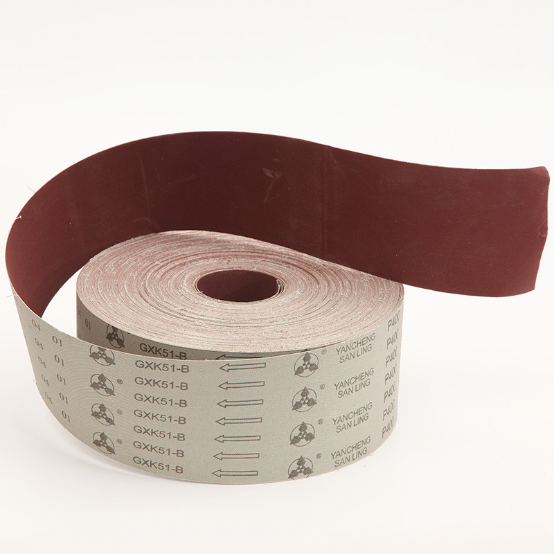 耐磨三菱牌GXK51-B硬布红砂砂卷4寸10公分木木工金属等抛光砂布卷