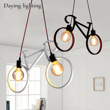 北欧创意个性自行车吊灯艺术餐厅儿童房卧室灯简约走廊过道铁艺灯