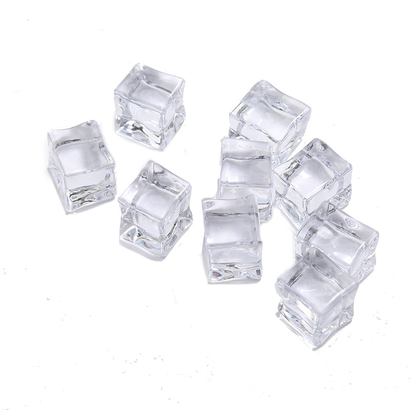 HIELO falso cuadrado de Simulación Cubo de Hielo acrílico Cristal de piedra de plástico transparente de hielo falso partículas de vino tinto shooting alegría apoyos