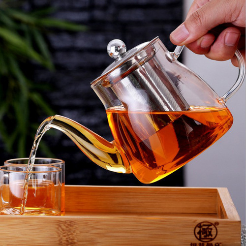 High borosilicate heat-resistant glass teapot thickened transparent household tea water separator tea maker drop shipping