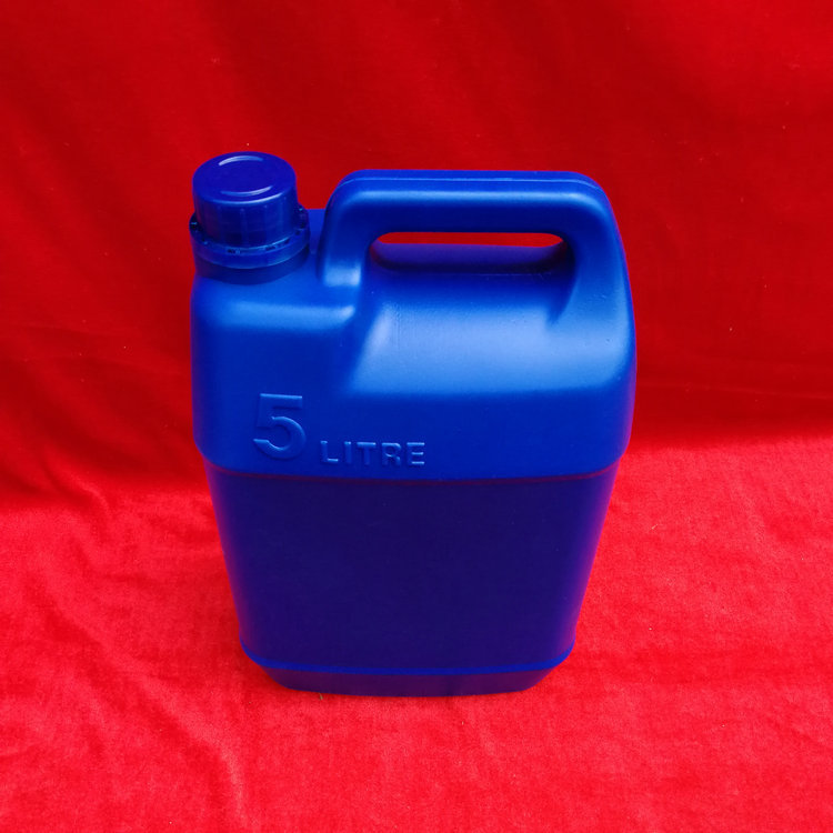 厂家直销5L升蓝色扁形小口塑料壶塑胶罐5kg公斤加厚耐酸碱化工桶