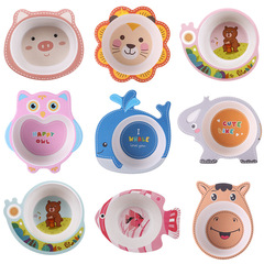 Creative Eco-Friendly Cute Cartoon Bamboo Fiber Children's Bowl Kindergarten Household Baby Children's Plate Toddler Lunch Bowl