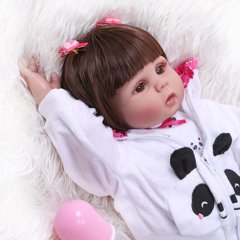 NPK nuevo cuerpo completo de silicona 48cm lindo bebé niña bebé puede entrar en baño de agua