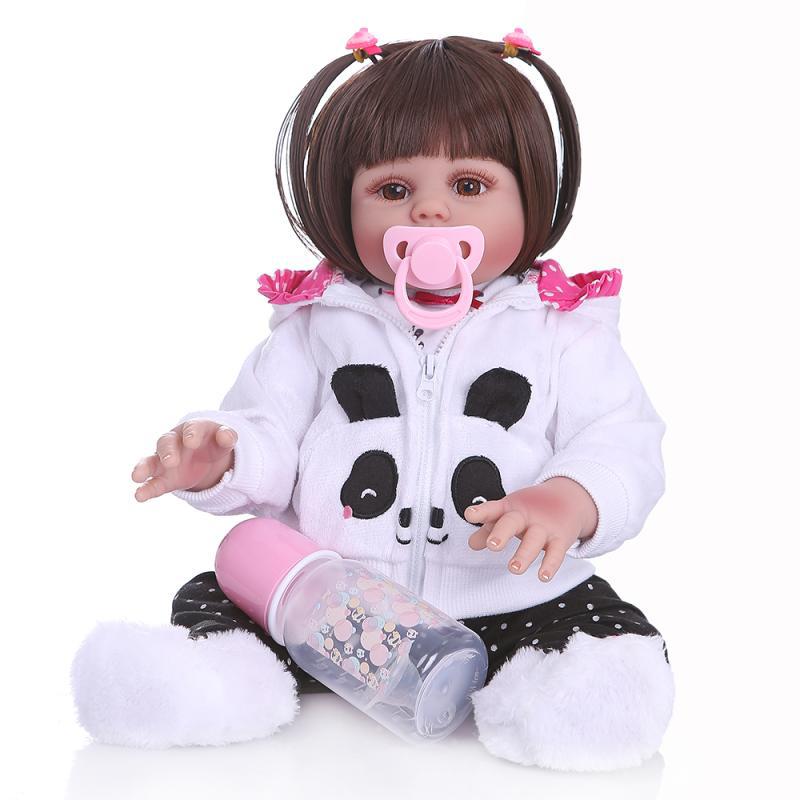 NPK nuevo cuerpo completo de silicona 48cm lindo bebé niña bebé puede entrar en baño de agua