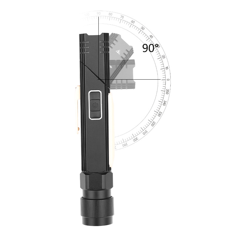 Neue XPG+COB Rot- und Weißlicht-Taschenlampe, 90° faltbar, USB-aufladbar, hohe Helligkeit, multifunktional, faltbar_voghion.com