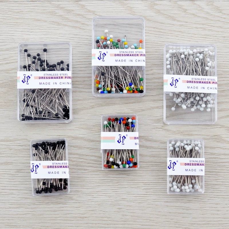 В штучной упаковке цветная стеклянная головка Жемчужная игла оптом булавка из бисера игла монохромная игла для позиционирования одежды стеклянная булавка