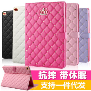 For new ipad8 buckle Crown protective case 10.2 all-inclusive air4 leather case mini5 Diamond drop-resistant case