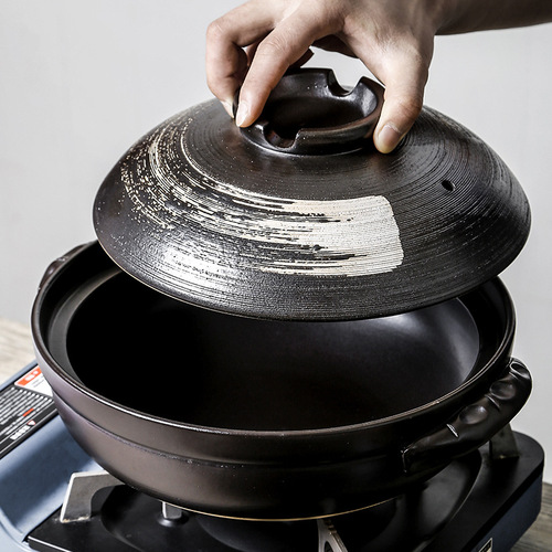 OMK factory direct supply stew pot for soup household ceramic gas claypot rice casserole single lid casserole dropshipping