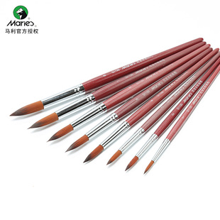 Marley G1130 nylon brush single pointed watercolor gouache oil painting hand painted red Rod nylon watercolor painting pen