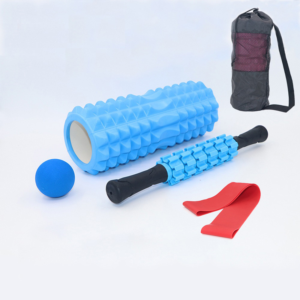 Espuma eje relajante muscular rodillo Barra de yoga columna de la aptitud de plástico rodillo de la pierna rueda palo de diente de lobo Langya masaje traje