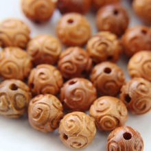 厂家批发桃木祥云 桃木雕刻背云配件配珠散珠批发桃木莲花手链