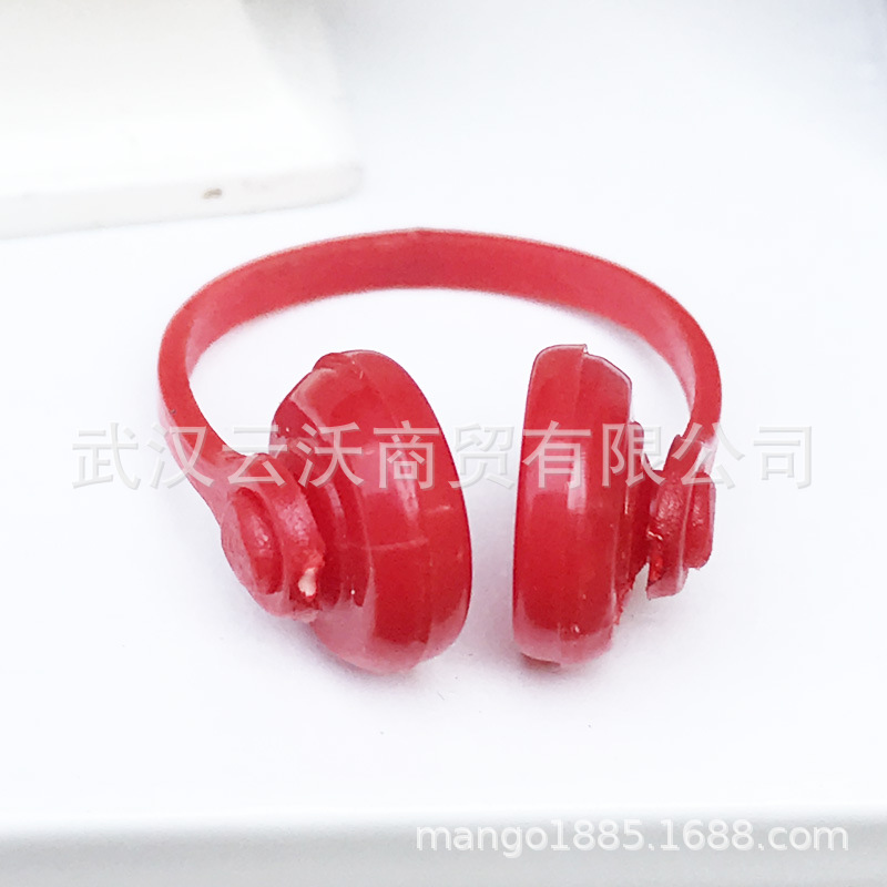 1:12 Dollhouse mini sala de ordenadores escena Accesorios negro/rojo auriculares pequeño y exquisito