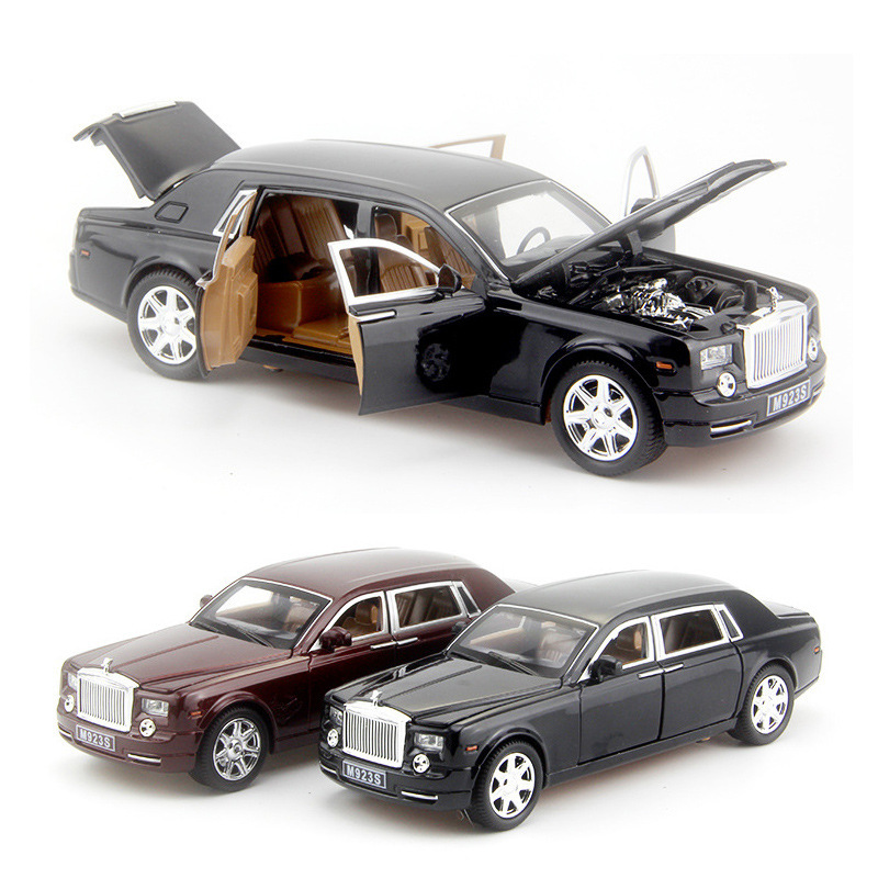 Acousto-optic alloy six-door 1:24 Rolls Phantom Royce boy toy car model ornaments model boxed