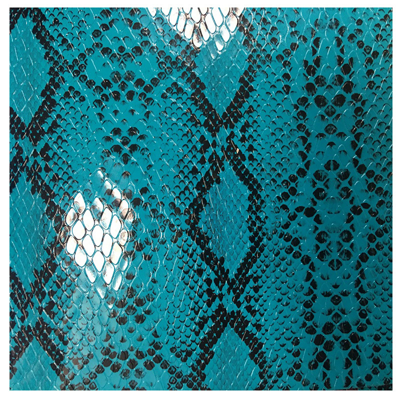 复古黑色金属蛇纹pu自粘皮革烫金服装蟒蛇纹猪皮里纹化妆包人造革