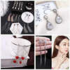Fashionable universal earrings, cute swan, zirconium, 2024 years, light luxury style, with snowflakes