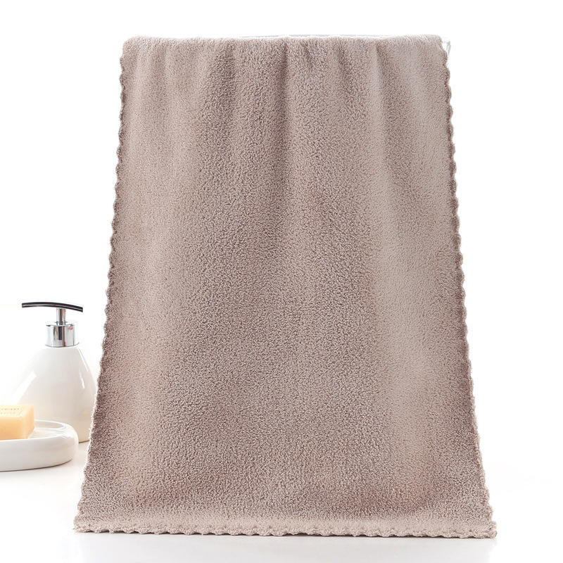 Serviette en polaire corail microfibre unie pour couples, épaisse, absorbante, idéale pour sécher les cheveux et le visage. Vente en gros._voghion.com
