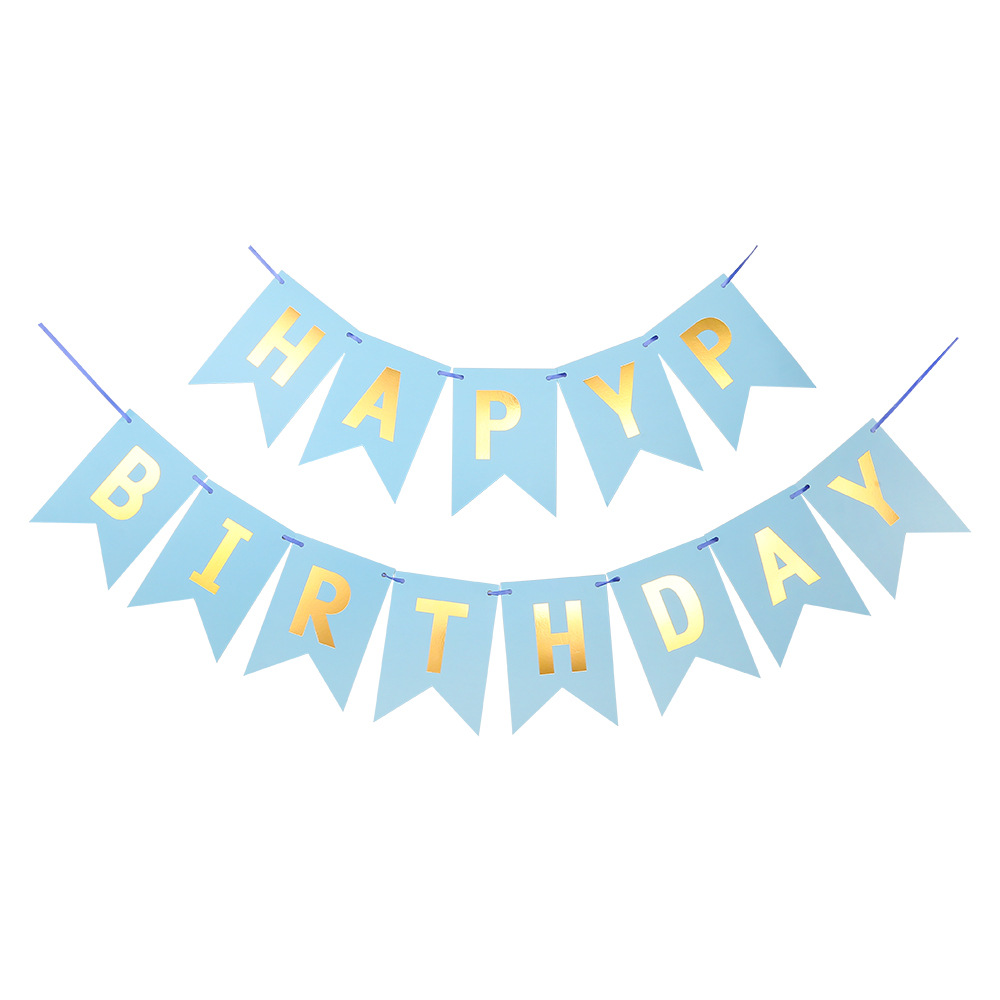 20cm grande dorando cumpleaños fishtail bandera dorando cumpleaños carta tire de la bandera de la fiesta de cumpleaños decoración tire de la bandera de la flor