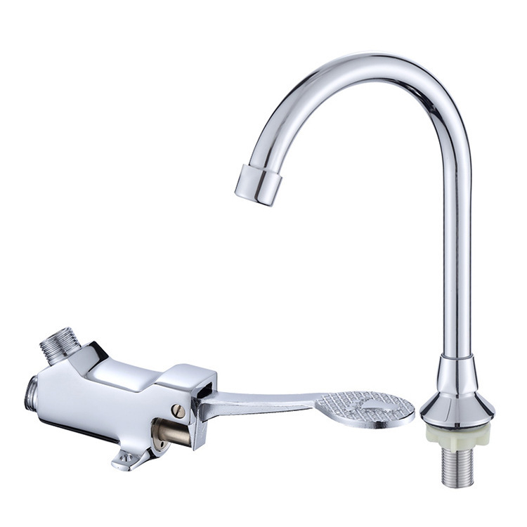 Foot-operated faucet brass hospital laboratory food factory Basin foot valve single cold foot tap switch