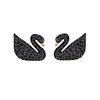 Fashionable universal earrings, cute swan, zirconium, 2024 years, light luxury style, with snowflakes