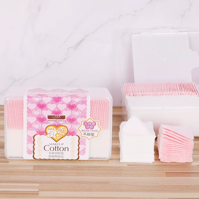 Box, thin cotton pads, set, increased thickness, 2 in 1