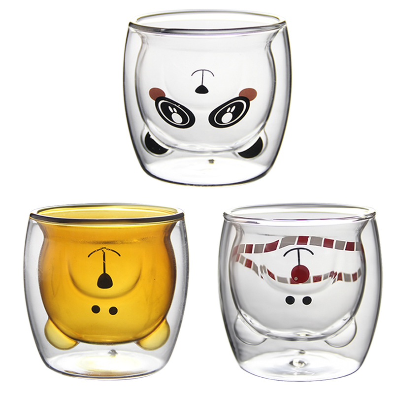 Creative cartoon coffee glass, with little bears