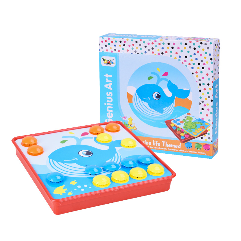 Botón DE LOS NIÑOS seta uñas rompecabezas color enchufe tablero DIY kindergarten aprendizaje bebé educación iluminación juguetes educación temprana