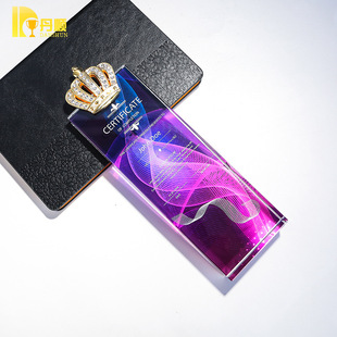 Honor Crown Crystal Trophy Making Medal Colorful Crystal Trophy Award Ceremony Memorial Crystal Crafts
