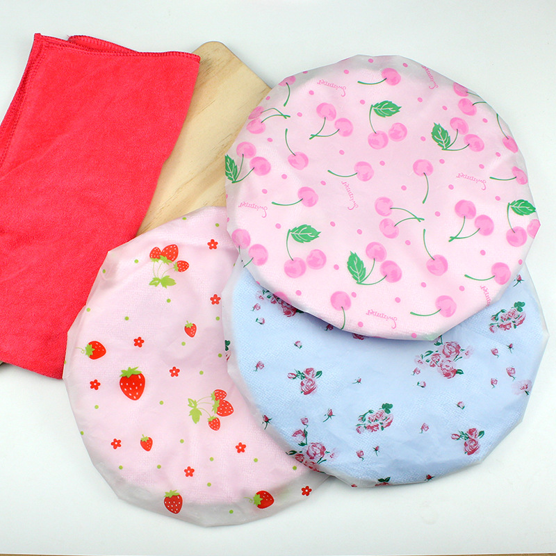 Yaling 9903 directo de fábrica de doble capa floral gorro de ducha de pelo rápido sombrero de secado impermeable gorro de ducha para las mujeres engrosada