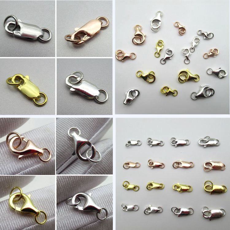 925 Silver Pearl Necklace Buckle Tower Buckle Sterling Silver Lobster Buckle Drip Buckle Square Buckle Connection Buckle Head Card Buckle diy Accessories