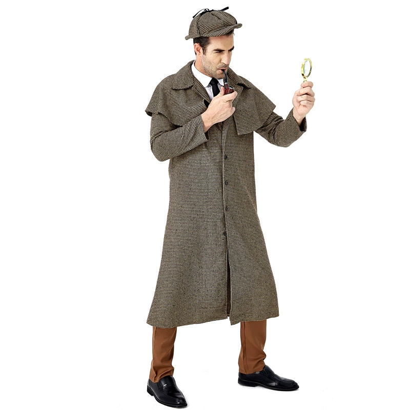 Хэллоуинский мужской персонаж фильма большой детектив Шерлок Холмс играет одежда британская сетка тужурка