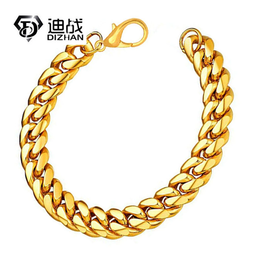 Модный панк-индивидуальный золотой 8 мм грубый Твист Мужской Браслет тяжелый браслет из нержавеющей стали ювелирные изделия оптом