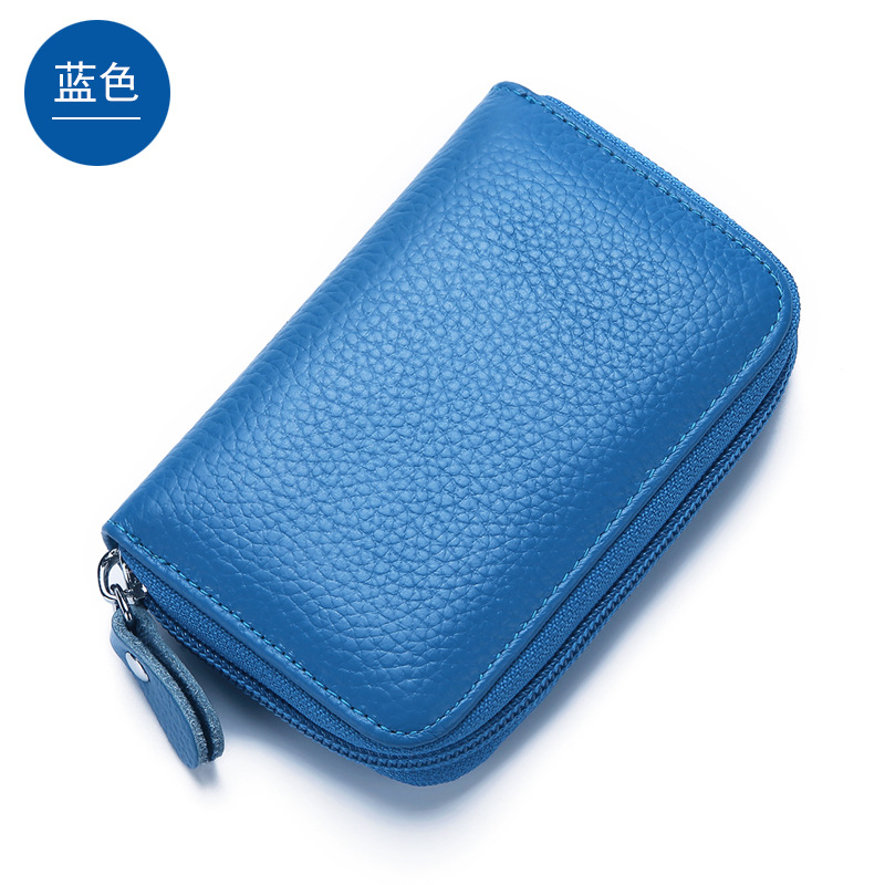 2024 Tao Bao primera capa titular de la tarjeta de piel de vaca cepillo antirrobo RFID órgano titular de la tarjeta monedero de los hombres tarjeta de crédito de vaca real