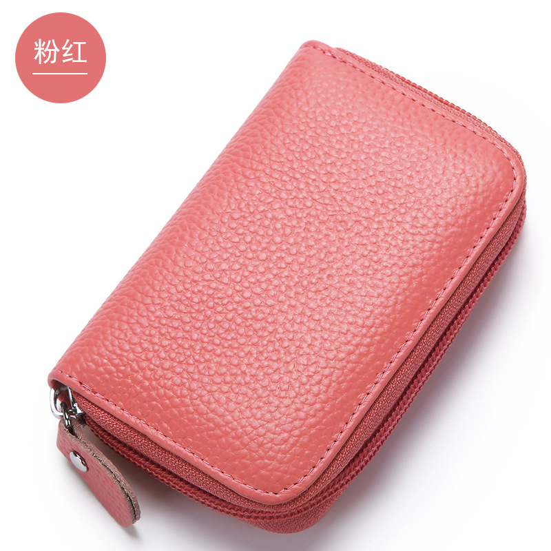 2024 Tao Bao primera capa titular de la tarjeta de piel de vaca cepillo antirrobo RFID órgano titular de la tarjeta monedero de los hombres tarjeta de crédito de vaca real