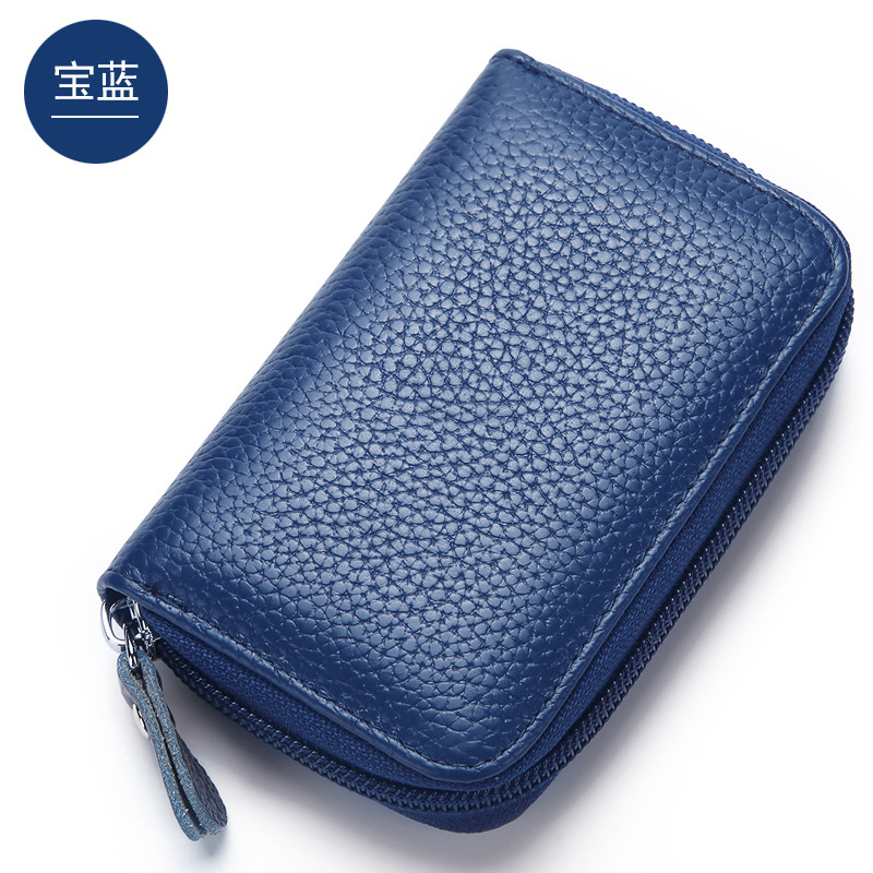 2024 Tao Bao primera capa titular de la tarjeta de piel de vaca cepillo antirrobo RFID órgano titular de la tarjeta monedero de los hombres tarjeta de crédito de vaca real