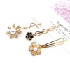 Retro hair accessory, beads from pearl, hairgrip, bangs, hairpins, European style, flowered, wholesale